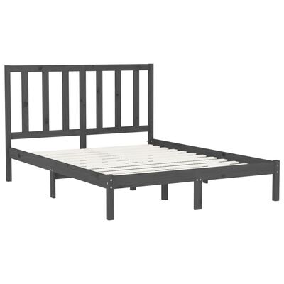 vidaXL Bed Frame without Mattress Grey 150x200 cm King Size Solid Wood