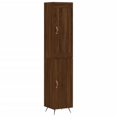 vidaXL Highboard Brown Oak 34.5x34x180 cm Engineered Wood