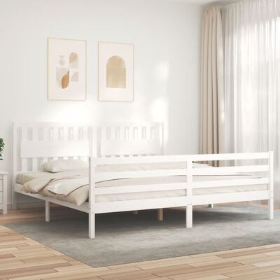 vidaXL Bed Frame without Mattress White 200x200 cm Solid Wood