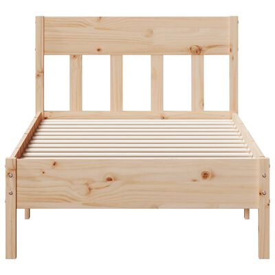 vidaXL Bed Frame without Mattress 75x190 cm Small Single Solid Wood Pine