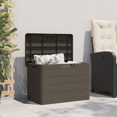 vidaXL Outdoor Cushion Box Brown 77.5x44.5x53 cm Polypropylene