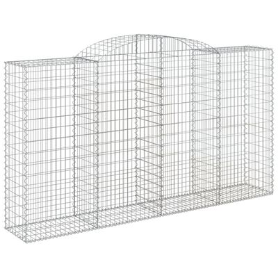 vidaXL Arched Gabion Baskets 20 pcs 300x50x160/180 cm Galvanised Iron