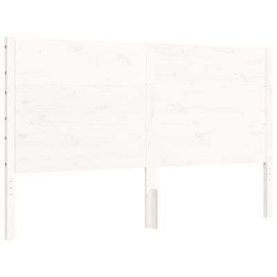 vidaXL Bed Frame without Mattress White King Size Solid Wood Pine