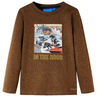 Kids' T-shirt with Long Sleeves Cognac Melange 92