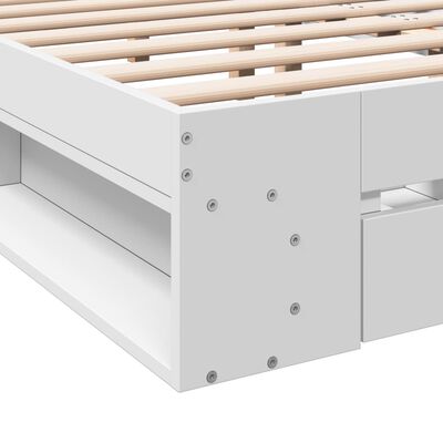 vidaXL Bed Frame with Drawers without Mattress White 160x200 cm