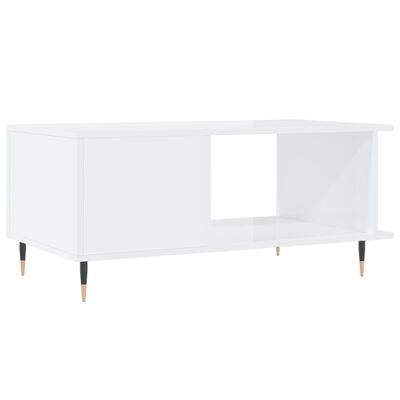 vidaXL Coffee Table High Gloss White 90x50x40 cm Engineered Wood