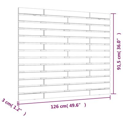 vidaXL Wall Headboard Honey Brown 126x3x91.5 cm Solid Wood Pine