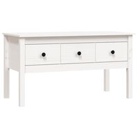 vidaXL Coffee Table White 102x49x55 cm Solid Wood Pine