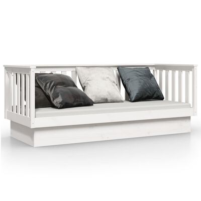 vidaXL Day Bed without Mattress White 75x190 cm Small Single Solid Wood Pine