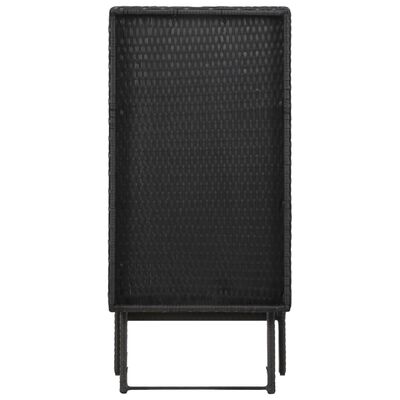 vidaXL Folding Table Black 80x45x75 cm Poly Rattan