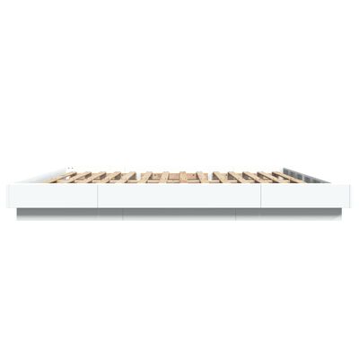 vidaXL Bed Frame with LED Lights without Mattress White 200x200 cm