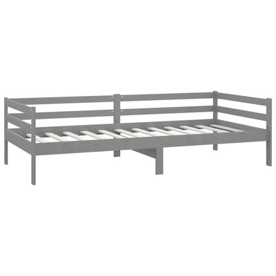 vidaXL Day Bed without Mattress Grey Solid Wood Pine 90x200 cm