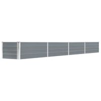 vidaXL Garden Raised Bed Galvanised Steel 320x40x45 cm Grey