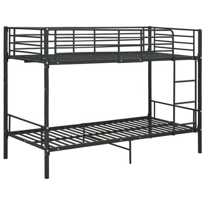 vidaXL Bunk Bed without Mattress Black Metal 90x200 cm