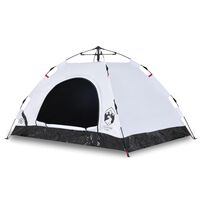 vidaXL Camping Tent 2-Person White Blackout Fabric Quick Release
