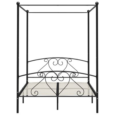 vidaXL Bed Frame without Mattress with Canopy Black 160x200 cm Metal