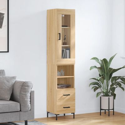 vidaXL Highboard Sonoma Oak 34.5x34x180 cm Engineered Wood