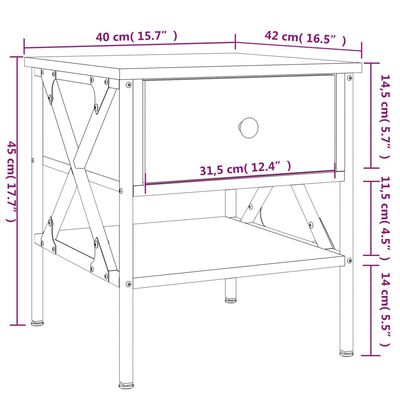 vidaXL Bedside Tables 2 pcs Brown Oak 40x42x45 cm Engineered Wood