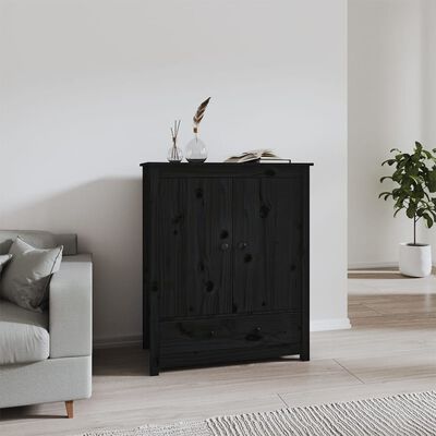 vidaXL Highboard Black 83x41,5x100 cm Solid Wood Pine