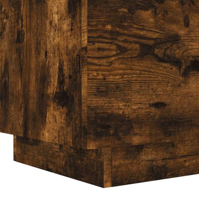 vidaXL Bedside Cabinet with LED Lights Smoked Oak Engineered Wood