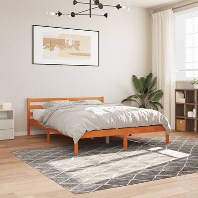 vidaXL Bed Frame without Mattress Wax Brown 160x200 cm Solid Wood Pine