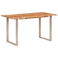 vidaXL Dining Table 140x70x76 cm Solid Wood Acacia