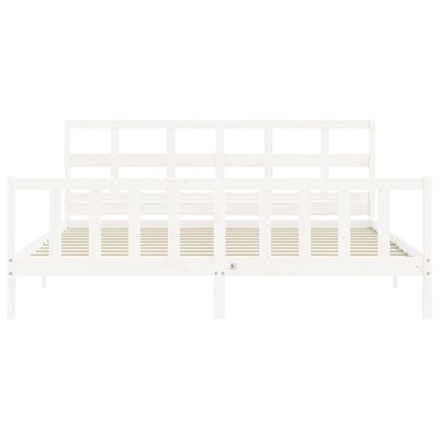 vidaXL Bed Frame without Mattress White Super King Size Solid Wood Pine