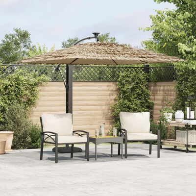 vidaXL Garden Parasol with Steel Pole Brown 246x246x230 cm