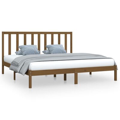 vidaXL Bed Frame without Mattress Honey Brown Solid Wood Pine 200x200 cm