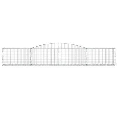 vidaXL Arched Gabion Baskets 15 pcs 400x30x60/80 cm Galvanised Iron