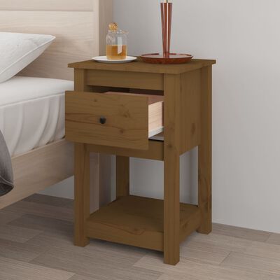 vidaXL Bedside Cabinet Honey Brown 40x35x61.5 cm Solid Wood Pine