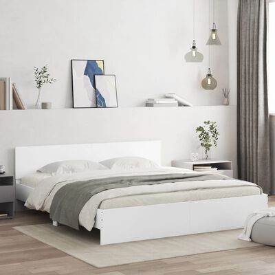 vidaXL Bed Frame without Mattress White 180x200 cm Super King