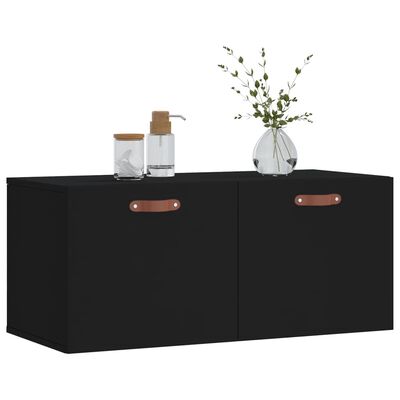 vidaXL Wall Cabinet Black 80x36.5x35 cm Engineered Wood