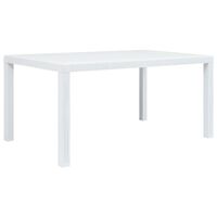 vidaXL Garden Table White 150x90x72 cm Plastic Rattan Look