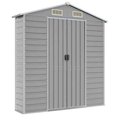 vidaXL Garden Shed Light Grey 191x725x198 cm Galvanised Steel