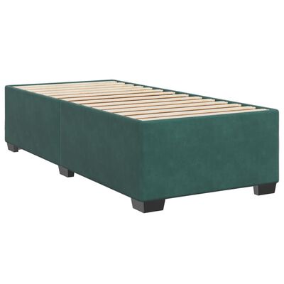 vidaXL Box Spring Bed with Mattress Dark Green 100x200 cm Velvet