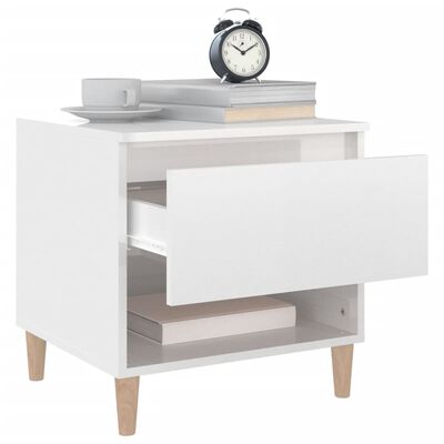 vidaXL Bedside Tables 2 pcs High Gloss White 50x46x50 Engineered Wood