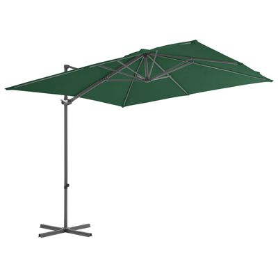 vidaXL Cantilever Garden Parasol with Steel Pole Green 250x250 cm