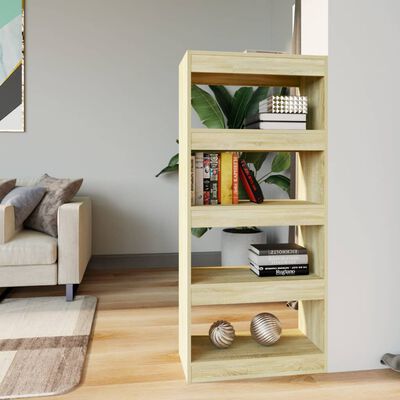 vidaXL Book Cabinet/Room Divider Sonoma Oak 60x30x135 cm Engineered Wood