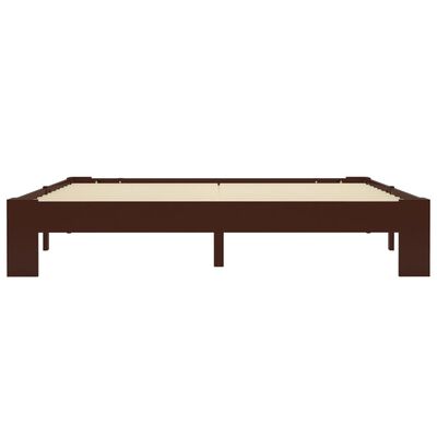 vidaXL Bed Frame without Mattress Dark Brown Solid Pine Wood 160x200 cm