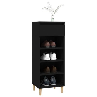 vidaXL Shoe Cabinet Black 40x36x105 cm Engineered Wood