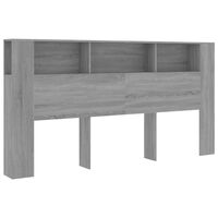 vidaXL Headboard Cabinet Grey Sonoma 200x18.5x104.5 cm