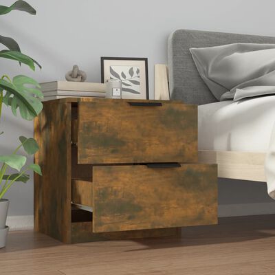 vidaXL Bedside Cabinet Smoked Oak Engineered Wood