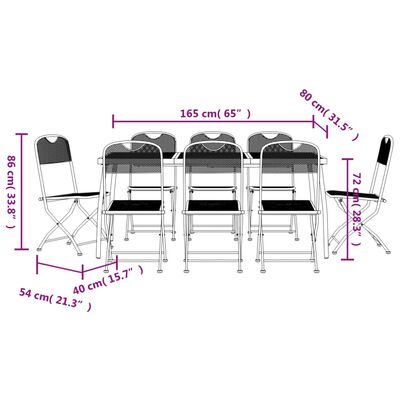 vidaXL 9 Piece Garden Dining Set Anthracite Metal Mesh