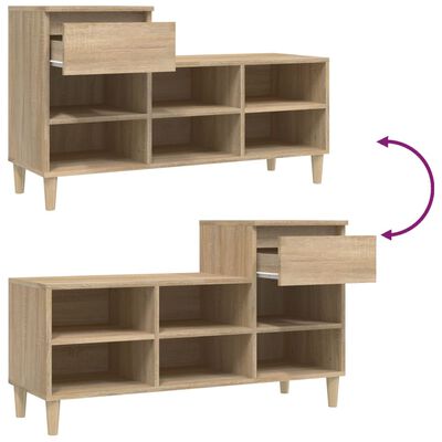 vidaXL Shoe Cabinet Sonoma Oak 102x36x60 cm Engineered Wood