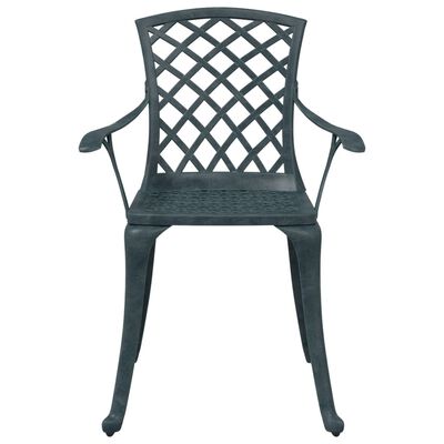 vidaXL Garden Chairs 2 pcs Green Cast Aluminium