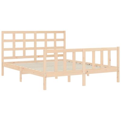 vidaXL Bed Frame without Mattress King Size Solid Wood Pine