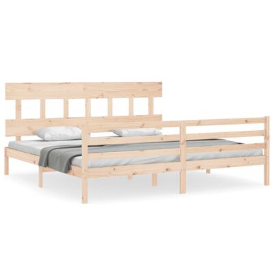 vidaXL Bed Frame without Mattress Super King Size Solid Wood