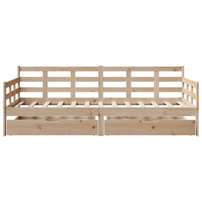 vidaXL Daybed with Drawers without Mattress 80x200 cm Solid Wood