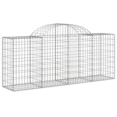 vidaXL Arched Gabion Baskets 40 pcs 200x50x80/100 cm Galvanised Iron